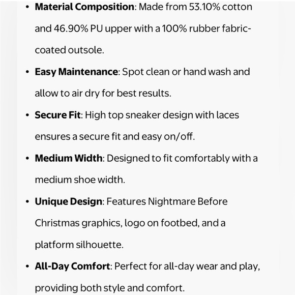 DISNEY Women's Disney Nightmare
Before Christmas High Top Lace Up Sneaker - Picture 8 of 12